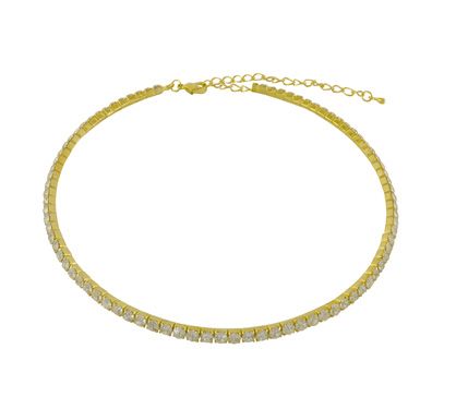 Colar dourado com strass